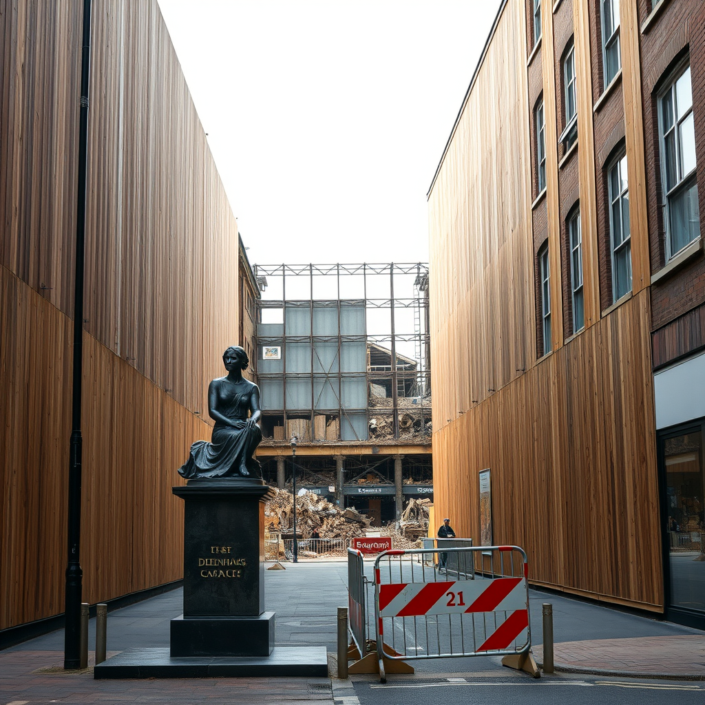 Nuneaton Debenhams demolition revealed behind hoarding